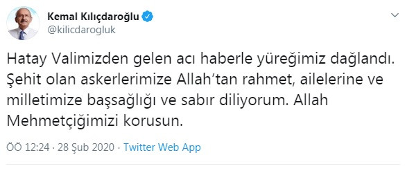 İdlib'den gelen şehit haberlerinin ardından Kılıçdaroğlu'ndan ilk açıklama - Resim : 2