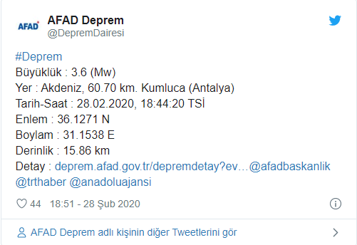 Antalya'da korkutan deprem - Resim : 1