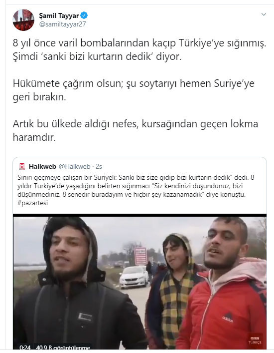 Eski AKP'li vekilden 'Sanki 'gelin bizi kurtarın' dedik' diyen Suriyeliye tepki: Şu soytarıyı hemen Suriye’ye geri bırakın - Resim : 2