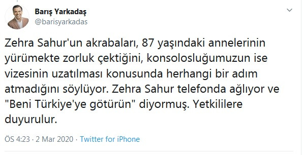 İran'da mahsur kalan 87 yaşındaki Zeynep Sahur'u bekleyen tehlike - Resim : 2