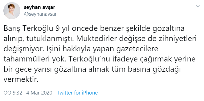 Barış Terkoğlu'nun gözaltına alınmasına tepki yağdı: Derhal serbest bırakılmalı - Resim : 4