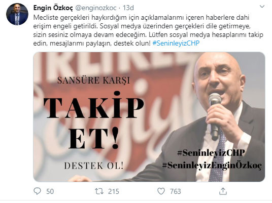 Engin Özkoç'un haberlerine erişim engeli - Resim : 1