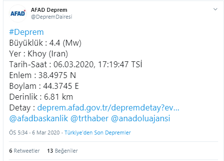 Türkiye - İran sınırında bir deprem daha! Van'da da hissedildi - Resim : 1