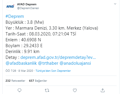 Marmara Denizi'nde deprem! İstanbul'da da hissedildi - Resim : 1