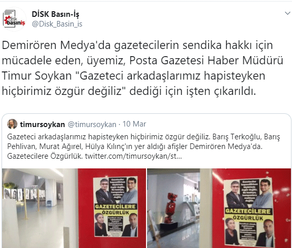 OdaTv gazetecilerine destek veren haber müdürü, Demirören Medya'dan kovuldu - Resim : 2