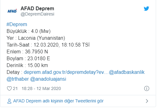 Yunanistan'da deprem! AFAD'dan açıklama - Resim : 1