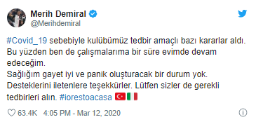 Koronavirüse yakalandığı iddia edilen Merih Demiral'dan açıklama - Resim : 1