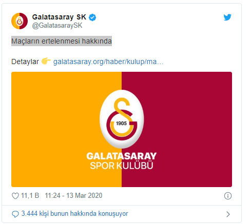 Galatasaray'dan maçların seyircisiz oynanmasıyla ilgili açıklama - Resim : 1