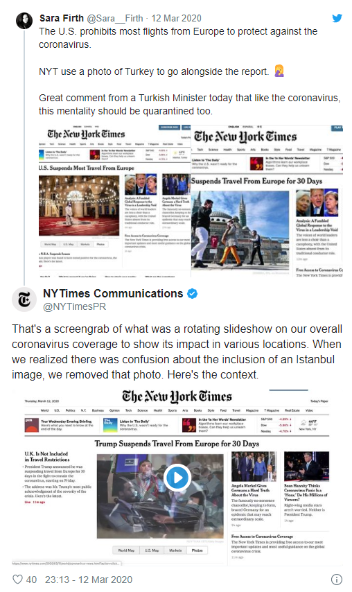 New York Times, koronavirüs haberlerinde kullandığı Türkiye fotoğraflarını kaldırdı - Resim : 1