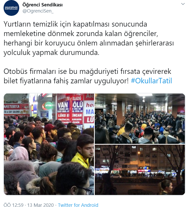 Otobüs firmalarının koronavirüs fırsatçılığı öğrencileri isyan ettirdi - Resim : 1