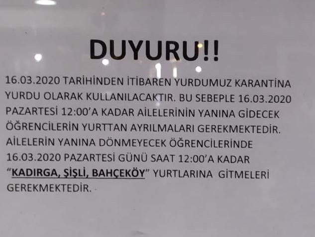 İstanbul'da karantina talimatı: Binlerce yataklı üç yurt daha boşaltıldı! - Resim : 1