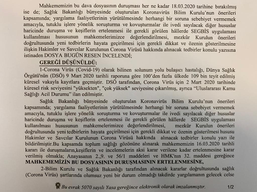 Koronavirüs ilk kez mahkeme tutanağında! - Resim : 1