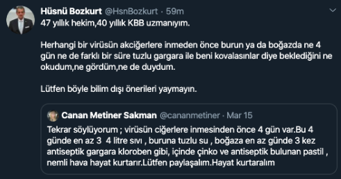 47 yıllık KBB uzmanı, 'tuzlu su' tavsiyesine tepki gösterdi - Resim : 1