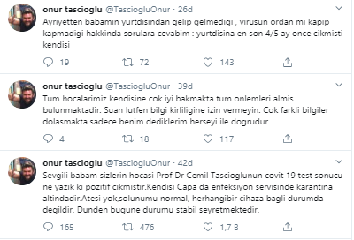 Oğlu duyurdu! Profesör Cemil Taşçıoğlu koronavirüse yakalandı - Resim : 1
