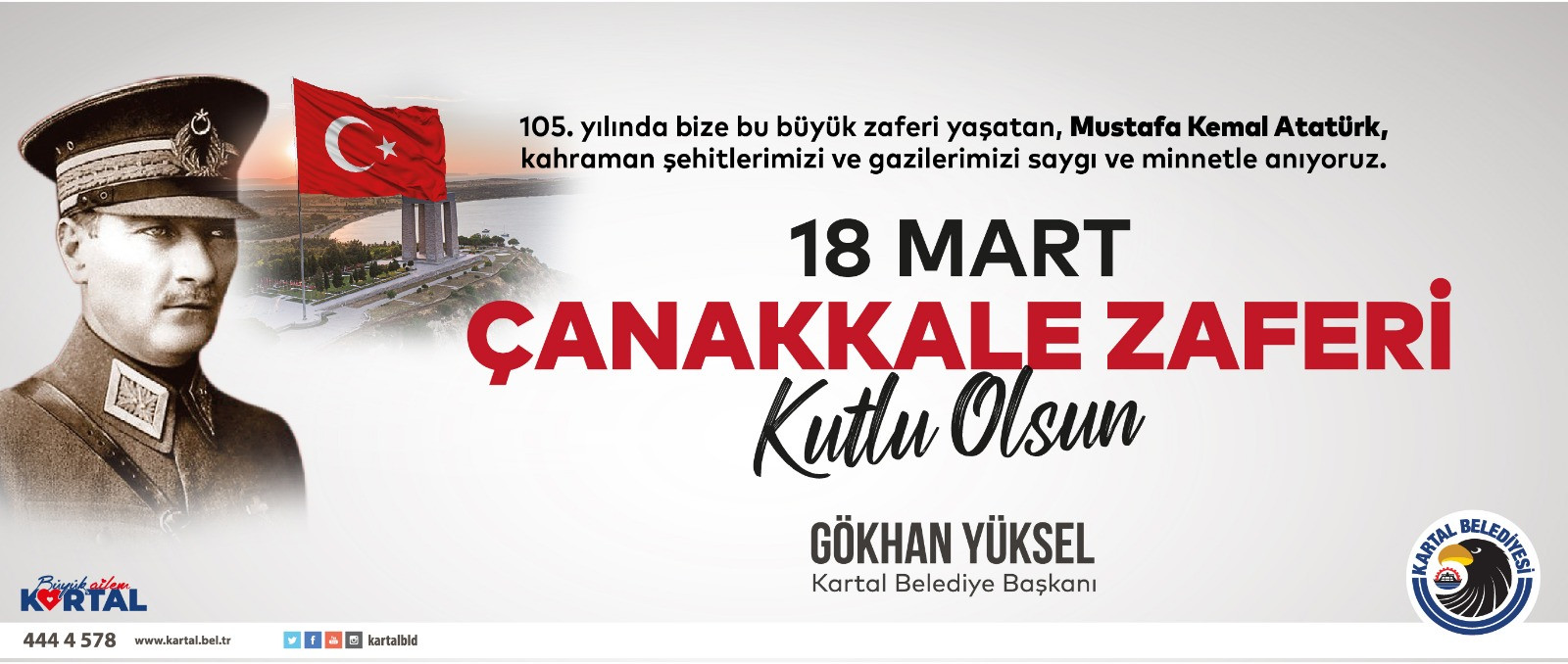 Kartal Belediye Başkanı Gökhan Yüksel'den 18 Mart mesajı - Resim : 1