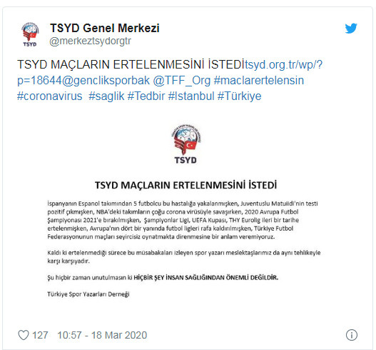 TSYD: Llig maçları ertelenmeli - Resim : 1