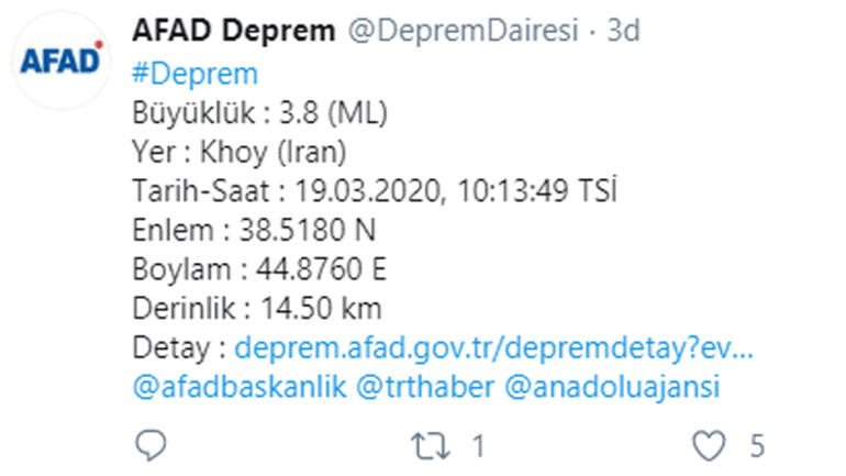 İran'da 3.8 büyüklüğünde deprem - Resim : 1