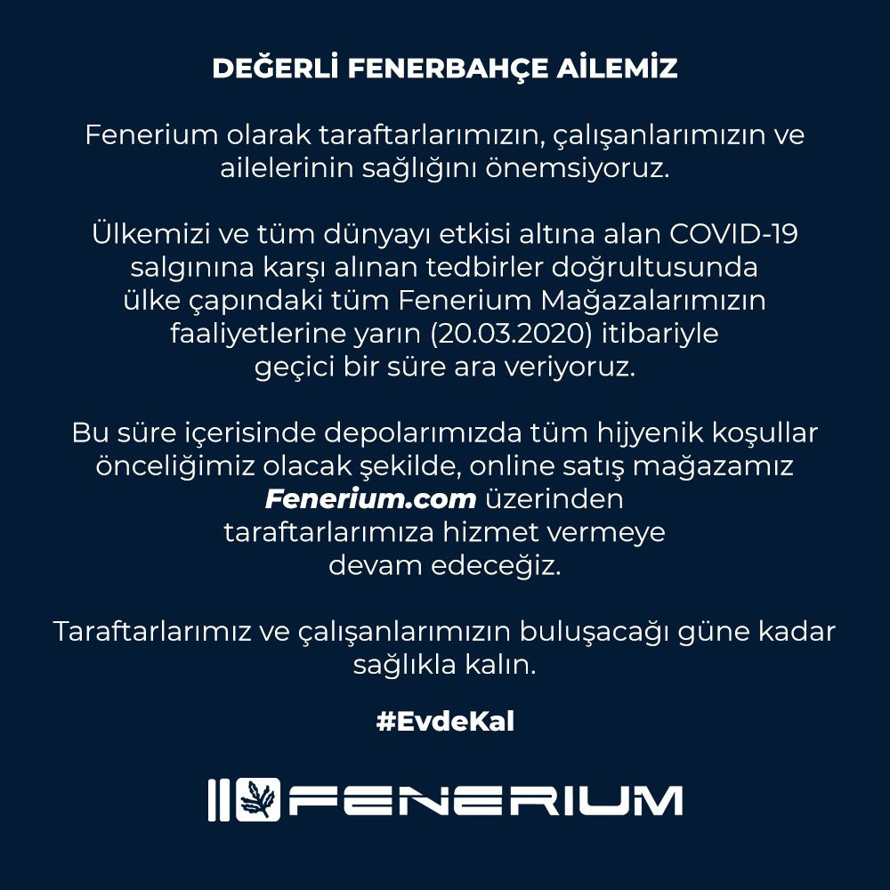 Fenerium, koronavirüs nedeniyle geçici olarak kapatıldı - Resim : 1