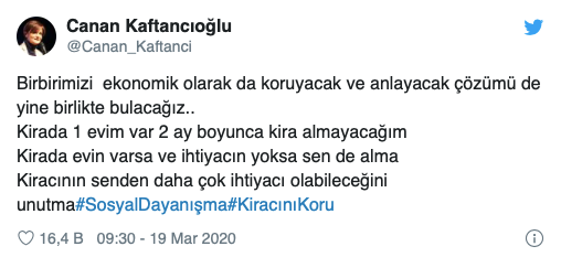 CHP'li Kaftancıoğlu'ndan ev sahiplerine çağrı: 2 ay boyunca para almayacak - Resim : 1