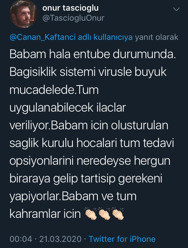 Koronavirüs tedavisi gören Profesör Taşcıoğlu'nun son durumunu oğlu açıkladı - Resim : 2