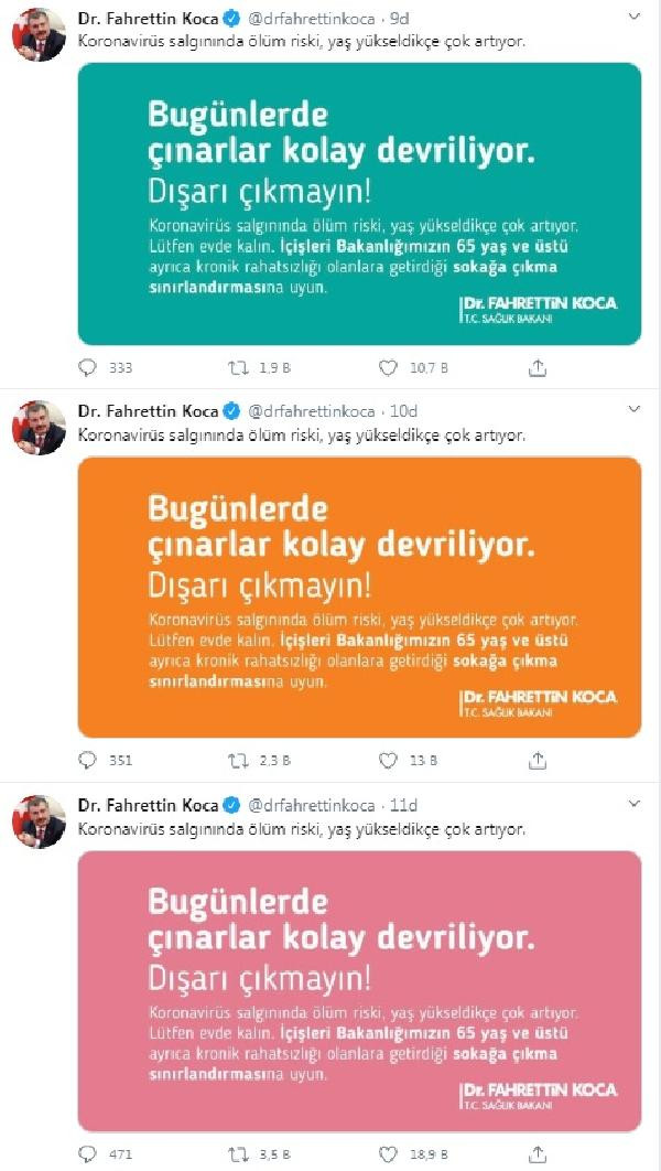 Bakan Koca paylaştı: Bugünlerde çınarlar kolay devriliyor, dışarı çıkmayın - Resim : 1