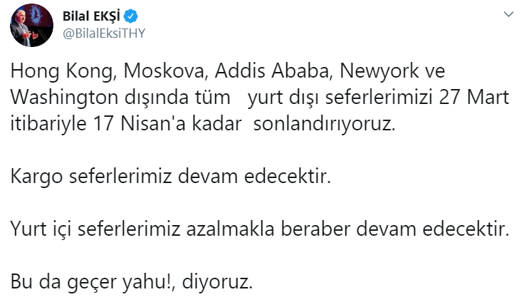 THY 5 nokta hariç tüm seferlerini durdurdu - Resim : 1