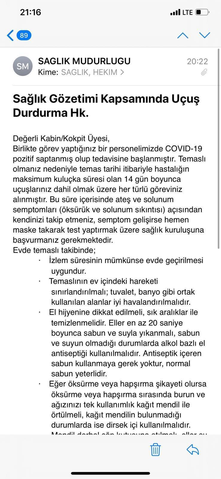 'THY kabin amiri koronavirüs sebebiyle yoğun bakıma alındı' iddiası - Resim : 3