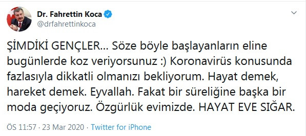 Fahrettin Koca gençlere seslendi: Hayat eve sığar - Resim : 1