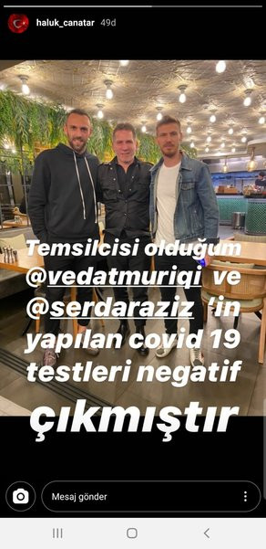 Fenerbahçe'de Vedat Muriqi ve Serdar Aziz'in koronavirüs test sonucu belli oldu - Resim : 2