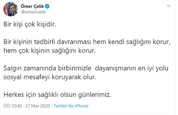 AKP'li Çelik'ten 'sosyal mesafe' mesajı - Resim : 1