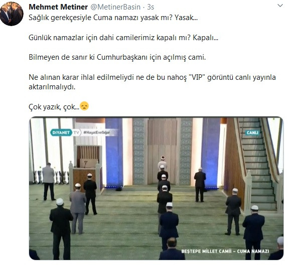 AKP'li Mehmet Metiner'den Diyanet'e 'seçkinlerle cuma namazı' eleştirisi - Resim : 2