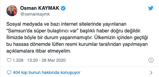 Samsun Valisi Osman Kaymak’tan süper bulaştırıcı iddialarına yanıt - Resim : 2
