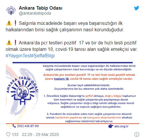 Ankara Tabip Odası’ndan 'pozitif vaka' açıklaması: Bunlar teyit edebildiklerimiz - Resim : 1