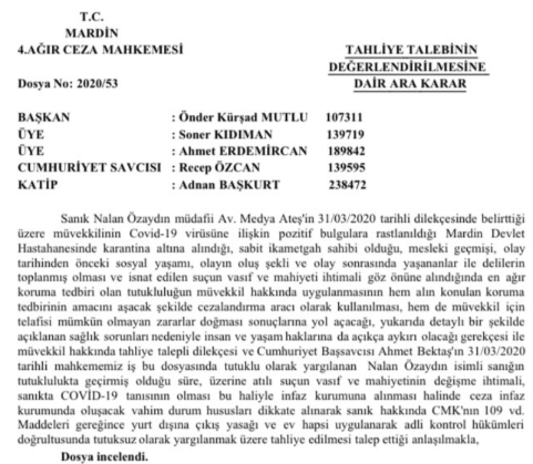 Koronavirüse yakalanan HDP'li başkan Nalan Özaydın tahliye edildi - Resim : 1
