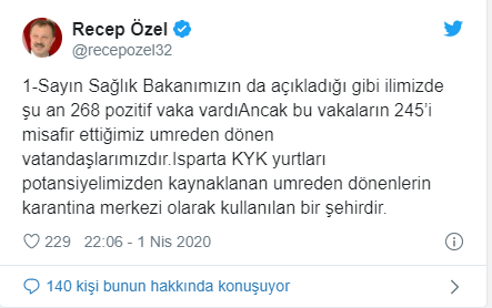 AKP'li vekil açıkladı! '268 pozitif vakadan 245’i misafir ettiğimiz umreden dönen vatandaşlarımız' - Resim : 1