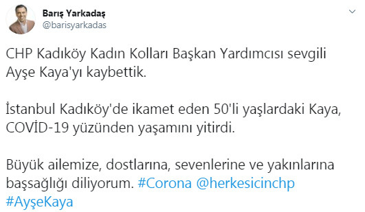 CHP'li Ayşe Kaya koronavirüsten hayatını kaybetti - Resim : 1