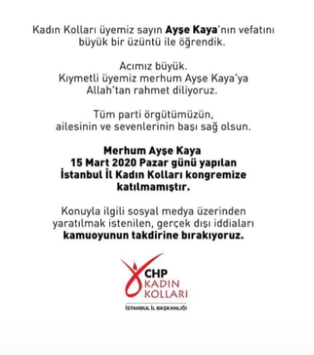 Koronavirüsten hayatını kaybeden Ayşe Kaya, CHP kongresine katıldı mı? Açıklama geldi - Resim : 2