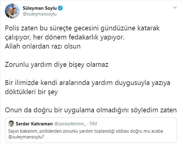 Süleyman Soylu'dan 'polislere zorunlu bağış' açıklaması - Resim : 2