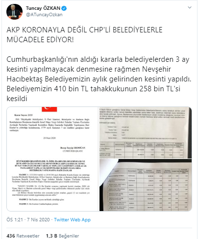 AKP koronavirüs ile değil CHP'li belediyelerle mücadele ediyor! Kesinti yapılmayacaktı - Resim : 2