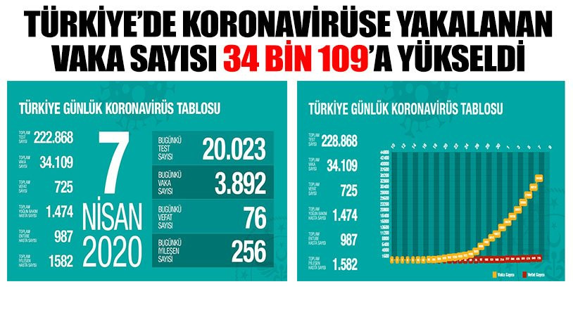 Türkiye'de koronavirüsten hayatını kaybeden sayısı 725 oldu
