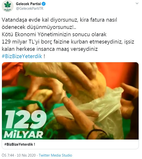 Gelecek Partisi: Vatandaşa evde kal diyorsunuz, kira fatura nasıl ödenecek düşünmüyorsunuz - Resim : 1