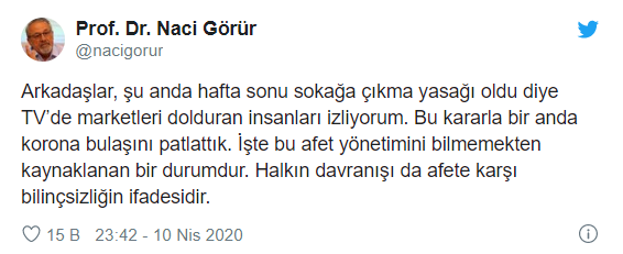 Prof. Dr. Naci Görür: Bir anda korona bulaşını patlattık - Resim : 1