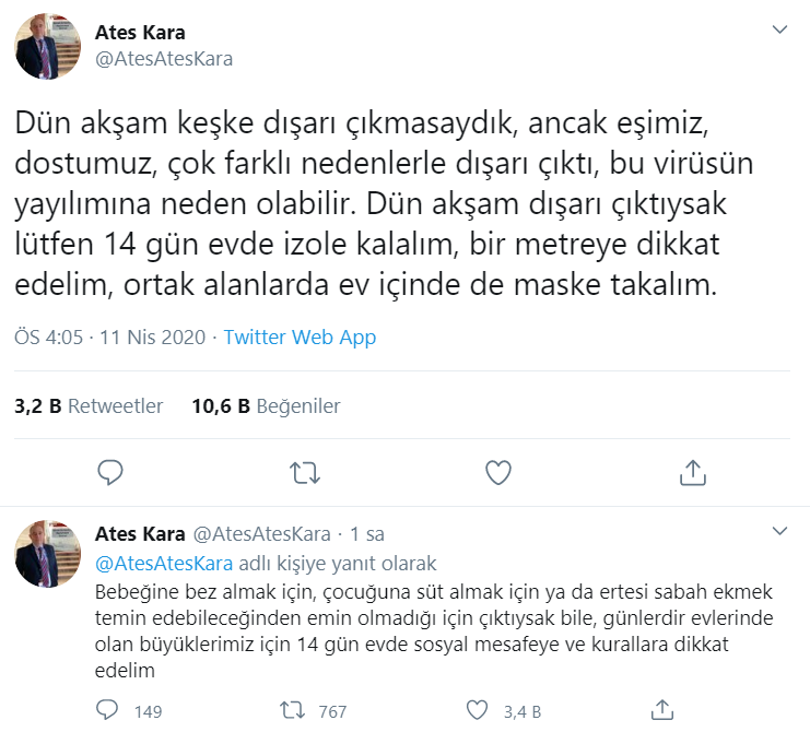 Bilim Kurulu Üyesi Ateş Kara'dan sokağa çıkma yasağının ardından önemli uyarı! - Resim : 1