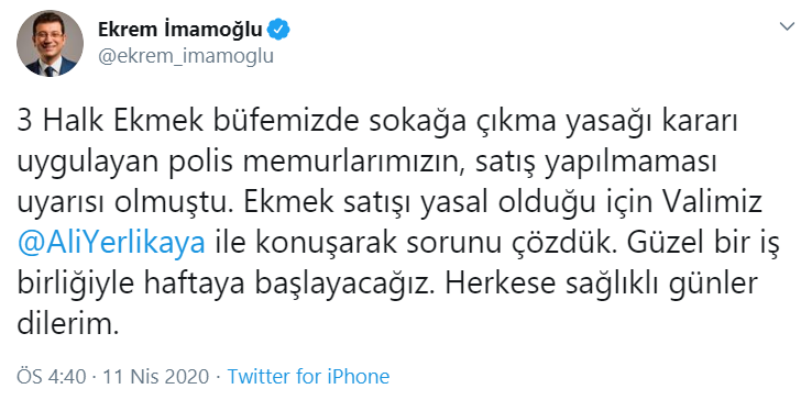 İmamoğlu'ndan Halk Ekmek açıklaması: Polis İBB’nin ekmek dağıtımını engelledi, valilik devreye girdi - Resim : 1