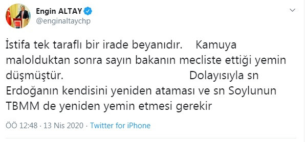 CHP'li Engin Altay: Süleyman Soylu'nun yemini düşmüştür! - Resim : 1