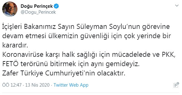 Bahçeli'den sonra Doğu Perinçek de Süleyman Soylu'ya sahip çıktı: Aynı gemideyiz - Resim : 1