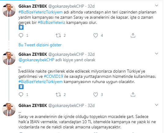 CHP'li Zeybek, IBAN paylaşan Saray'a kaynak önerdi - Resim : 1