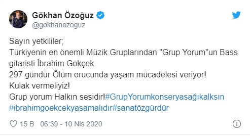 Gökhan Özoğuz'dan ölüm orucundaki İbrahim Gökçek için çağrı - Resim : 1