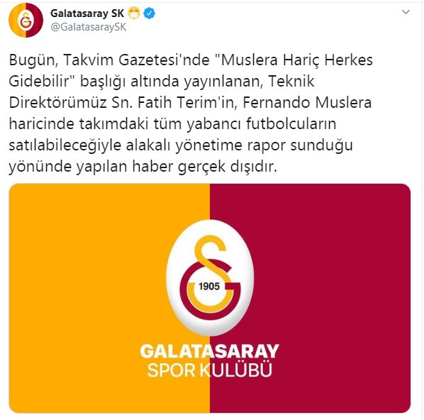 Galatasaray'dan yandaş Takvim'e yalanlama: Yapılan haber gerçek dışıdır - Resim : 1