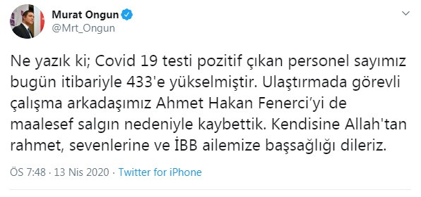 İBB'den bir acı haber daha! Koronavirüse yakalanan İBB personeli sayısı da 433'e yükseldi - Resim : 2